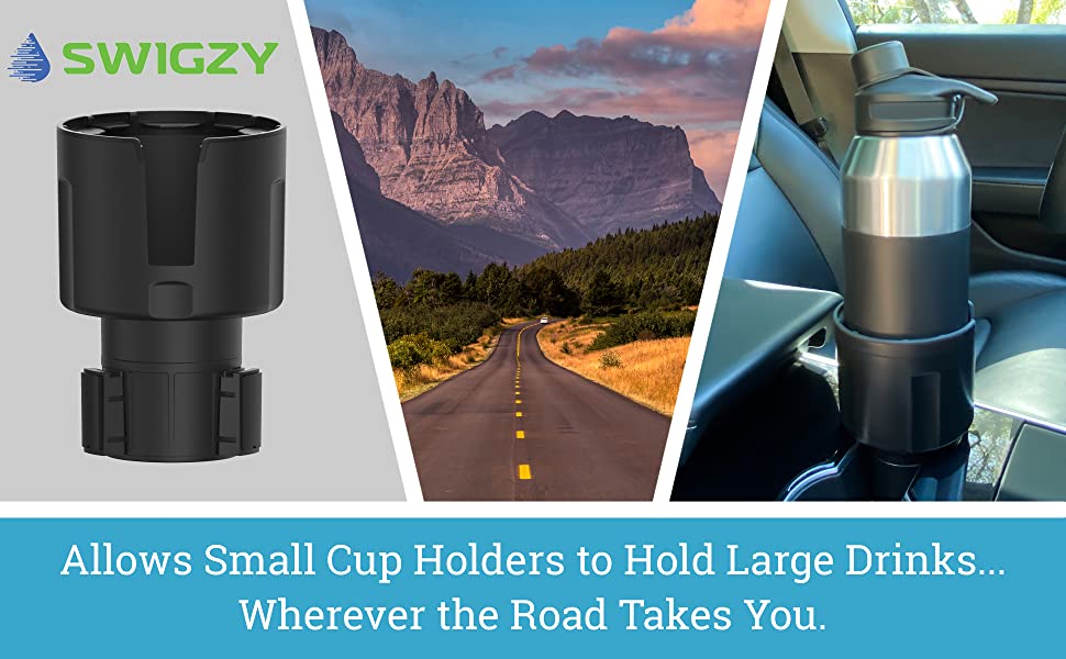 swigzy car cup holder adapter for hydro flask, yeti, nalgene bottles 32 oz. 40 ounce