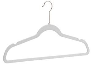 Velvet texture suit clothing hangers with metal hooks. Multiple colors and finishes available.