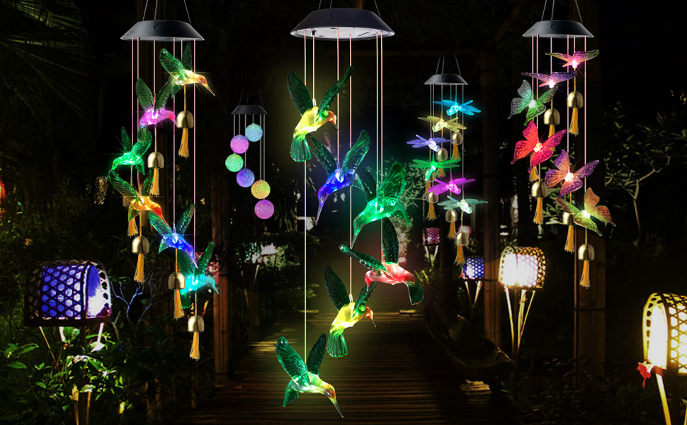 ShangTianFeng butterfly solar wind chimes