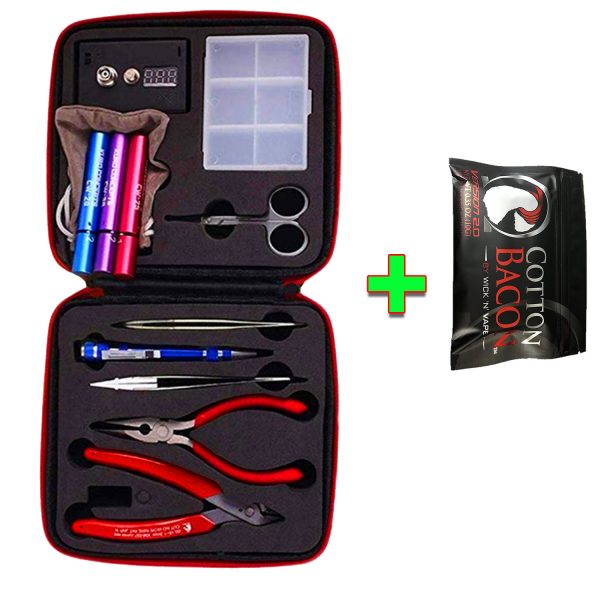 Jig coil DIY Tools Kit, build coil Kit Complete Package, ohm Meter, Diagonal Pliers, Scissors, Screwdriver, Ceramic, elbow Tweezers, A1 heating wire, free cotton, Enhanced Edition - Image 2