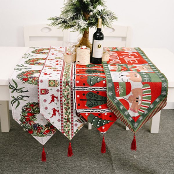 Christmas table cloth, knitted cloth table runner, cotton cloth rectangular table runner, dustproof and washable restaurant picnic indoor and outdoor dining - Image 7