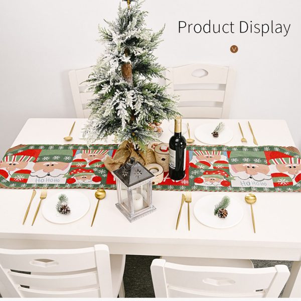 Christmas table cloth, knitted cloth table runner, cotton cloth rectangular table runner, dustproof and washable restaurant picnic indoor and outdoor dining - Image 3