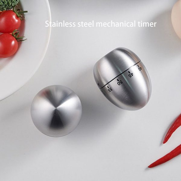 Kitchen Timer, Stainless Steel Mechanical Timer, Cute Egg Apple Time Timer, Loud Alarm Clock, No Battery Required, Child Management Time, Baking And Cooking, Manual Timer - Image 7