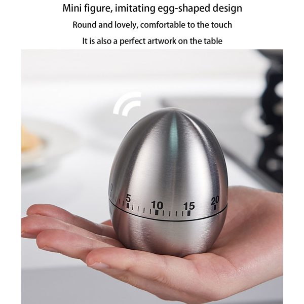 Kitchen Timer, Stainless Steel Mechanical Timer, Cute Egg Apple Time Timer, Loud Alarm Clock, No Battery Required, Child Management Time, Baking And Cooking, Manual Timer - Image 5