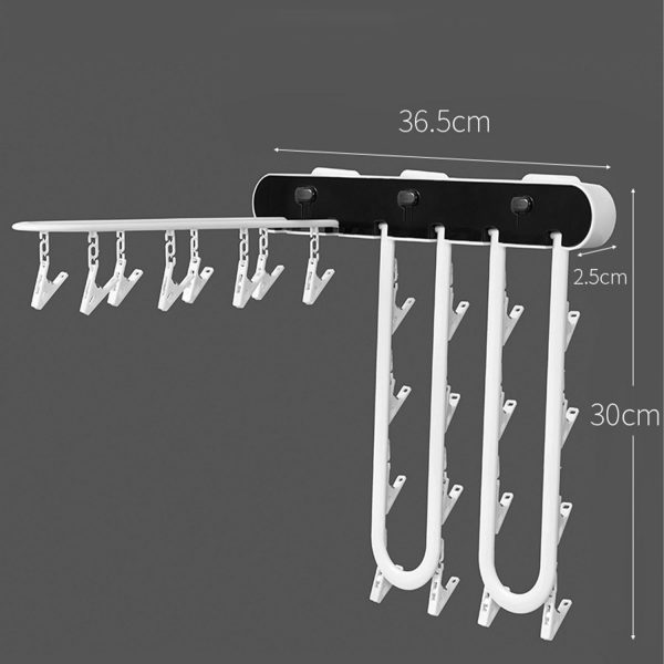 Foldable hangers, laundry drying racks, wall racks for clothes racks, clothing drying racks, wall-mounted folding drying rack clips, socks, towels, underwear, gloves - Image 2