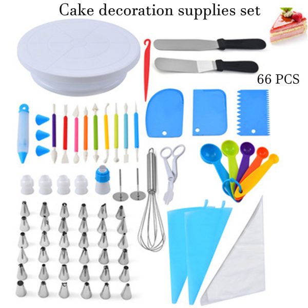 Cake Decoration Kit, 66 Pcs Baking Kit And Cake Rotating Table, Baking Tools, Cake Baking Supplies for Bread and Cake Beginners - Image 6