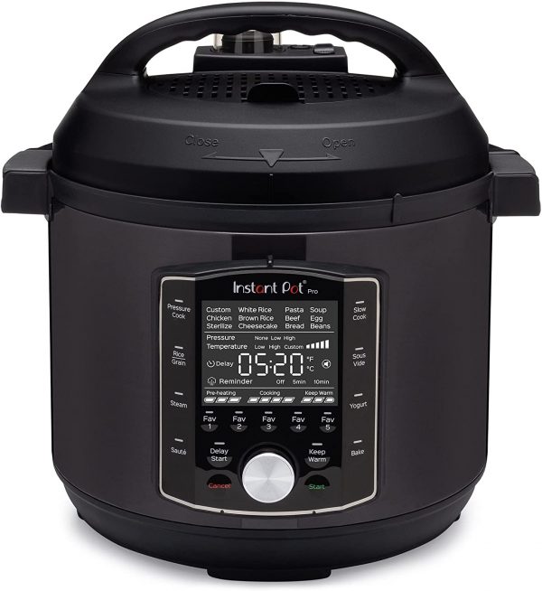 Instant Pot Pro 10-in-1 Pressure Cooker, Slow Cooker, Rice/Grain Cooker, Steamer, Sauté, Sous Vide, Yogurt Maker, Sterilizer, and Warmer, 6 Quart