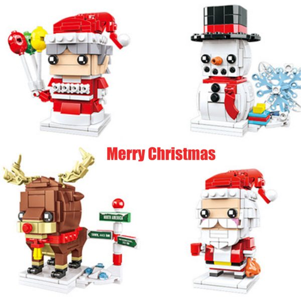 Christmas toy building set, Christmas snowman/reindeer/Santa box building blocks, children toy construction for children aged 4-8 - Image 3