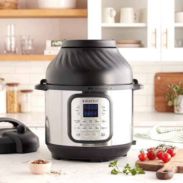 Instant Pot Crisp 9-in-1 Electric Pressure Cooker with Air Fryer Lid and Sealing Ring, Stainless Steel, Pressure Cook, Slow Cook, Air Fry, Roast, Steam, Sauté, Bake, Broil and Keep Warm - Image 2