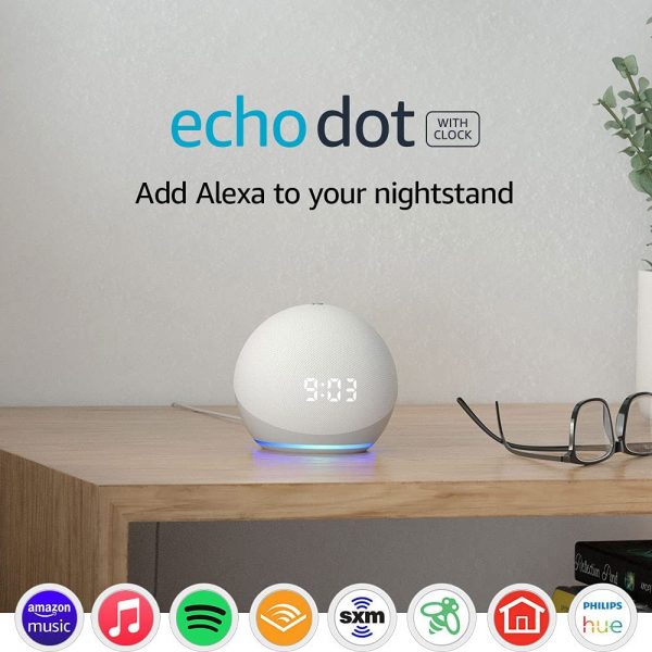 Echo Dot (4th Gen) | Smart speaker with clock and Alexa | Glacier White - Image 7