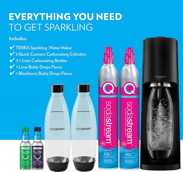 SodaStream Terra Sparkling Water Maker Bundle , with CO2, DWS Bottles, and Bubly Drops Flavors - Image 6