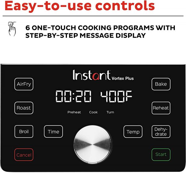 Instant Vortex Plus 4 Quart Air Fryer, Customizable Smart Cooking Programs, Digital Touchscreen and Non-Stick Air Fryer Basket, Stainless Steel - Image 7