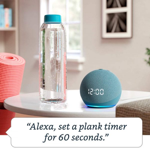 Echo Dot (4th Gen) | Smart speaker with clock and Alexa | Glacier White - Image 5