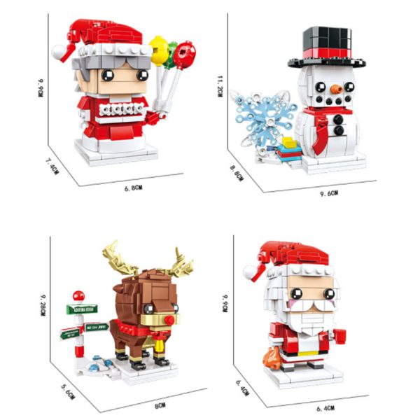 Christmas toy building set, Christmas snowman/reindeer/Santa box building blocks, children toy construction for children aged 4-8 - Image 2