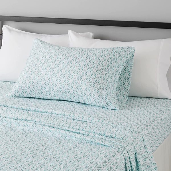 Amazon Basics Lightweight Super Soft Easy Care Microfiber Bed Sheet Set with 14” Deep Pockets - Twin XL, Aqua Fern - Image 2