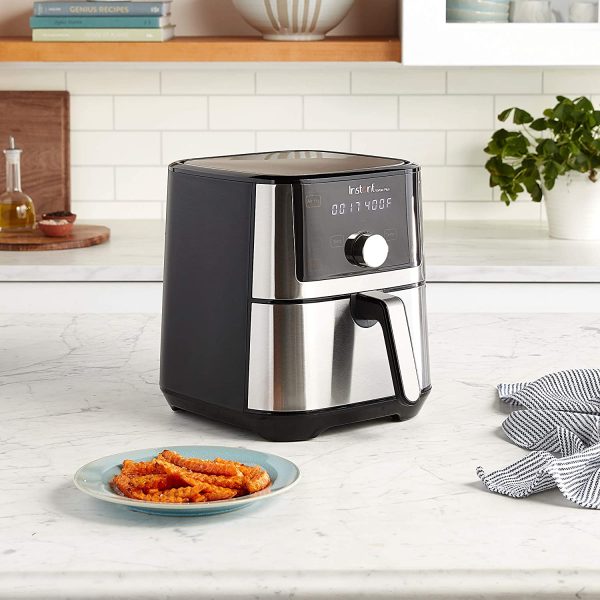 Instant Vortex Plus 4 Quart Air Fryer, Customizable Smart Cooking Programs, Digital Touchscreen and Non-Stick Air Fryer Basket, Stainless Steel - Image 2