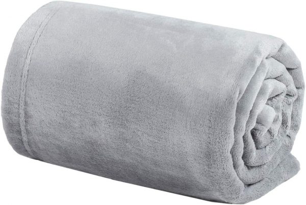 Bedsure Fleece Baby Blankets Swaddle Blanket Unisex for Boys, Girls, Kids, Toddler, Infant, Newborn, 30x40 inches, Light Grey - Fuzzy Warm Cozy Soft Plush Microfiber Blanket for Crib Stroller Nap