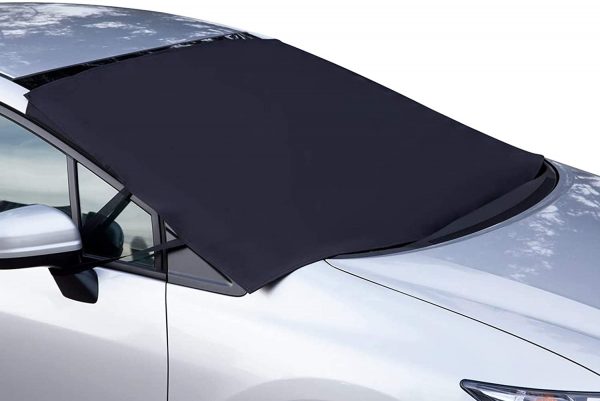 OxGord Windshield Snow Cover - Original Design Best for Ice Removal - All Weather Winter & Summer Auto Sun-Shade - Universal Fit for Truck SUV Van Car Accessories - Front Window