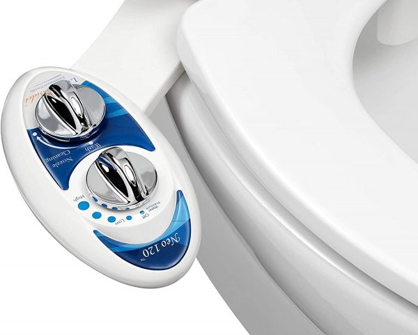 LUXE Bidet Neo 120 - Self Cleaning Nozzle - Fresh Water Non-Electric Mechanical Bidet Toilet Attachment