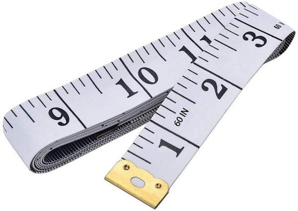 Soft Tape Measure Double Scale Body Sewing Flexible Ruler for Weight Loss Medical Body Measurement Sewing Tailor Craft Vinyl Ruler, Has Centimetre Scale on Reverse Side 60-inch（White）