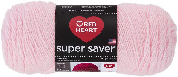 Red Heart Super Saver Yarn, Baby Pink