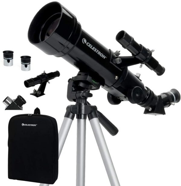 Celestron - 70mm Travel Scope - Portable Refractor Telescope - Fully-Coated Glass Optics - Ideal Telescope for Beginners - BONUS Astronomy Software Package