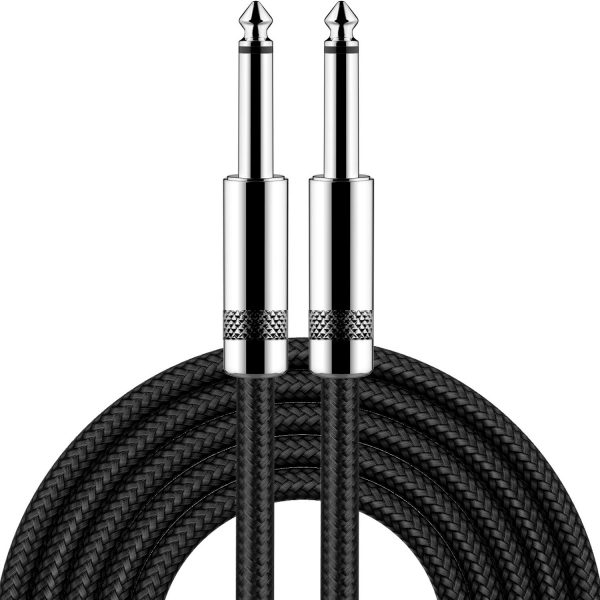 Guitar Cable 6ft New bee Electric Instrument Cable Bass AMP Cord for Electric Guitar, Bass Guitar, Electric Mandolin, Pro Audio (Right Angle to Straight, Black)