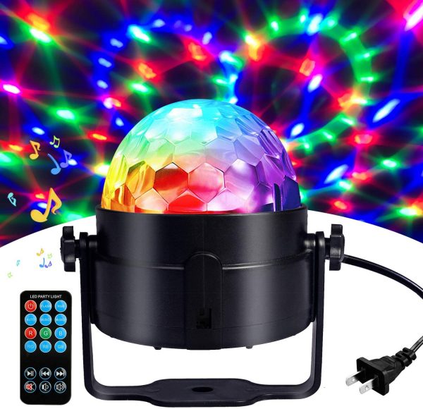 Disco Ball Disco Lights-COIDEA Party Lights Sound Activated Storbe Light With Remote Control DJ Lighting,Led 3W RGB Light Bal, Dance lightshow for Home Room Parties Kids Birthday Wedding Show Club Pub