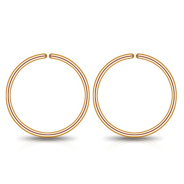 Small Gold Sterling Silver Huggie Hoop Earrings for Women Cartilage Nose Helix Tragus ( 10mm 20 gauge/ 1 pair)