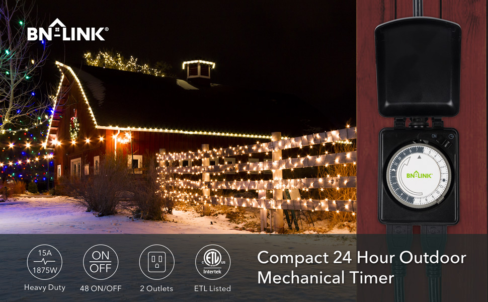 bn-link outdoor mechanical timer outlet