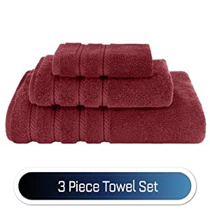 3 piece towel set black