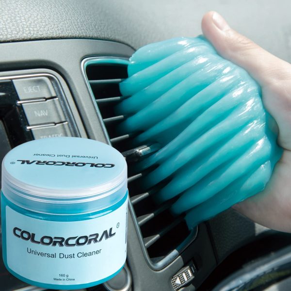 ColorCoral Cleaning Gel Universal Gel Cleaner for Car Vent Keyboard Auto Cleaning Putty Dashboard Dust Remover Putty Auto Duster Cleaning Kit 160G - Image 2