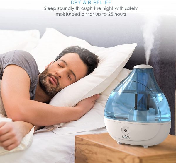 Pure Enrichment® MistAire™ Ultrasonic Cool Mist Humidifier - Premium Unit Lasts Up to 25 Hours with Whisper-Quiet Operation, Automatic Shut-Off, Night Light Function, and BPA-Free - Image 2