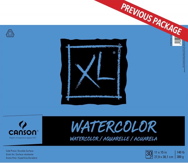 Canson 7022446 XL Series Watercolor Textured Paper Pad for Paint 140 Pound, 11" x 15" Fold Over, 30 Sheets , White - Image 2