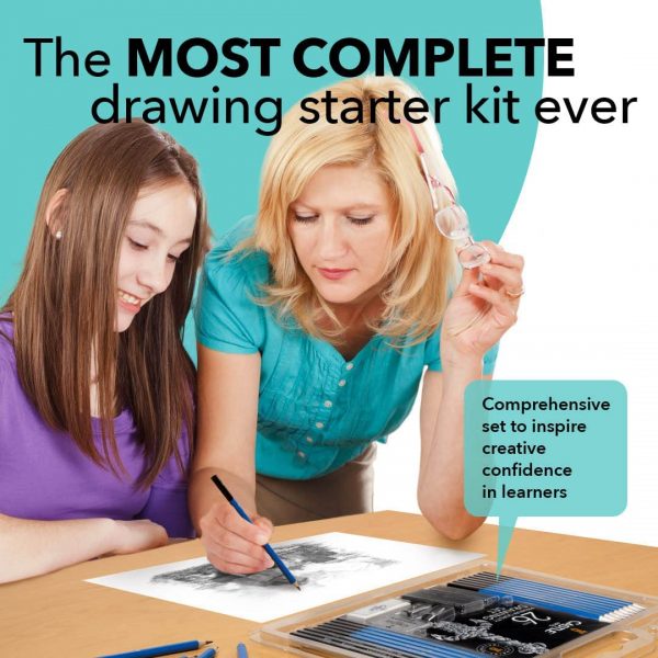 Castle Art Supplies 26 Piece Drawing and Sketching Pencil Art Set: Perfect for Beginners, Kids or Any Aspiring Artist - Includes Graphite Pencils and Sticks, Charcoal Pencils, Erasers and Sharpeners - Image 2