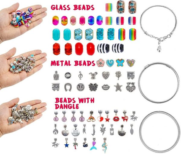 Bracelet Making Craft Kit for Girls,Jewelry Making Supplies Beads Charms Bracelets for DIY Craft Gifts Toys for Teen Girls Age 4 5 6 7 8 9 10 12 - Image 2