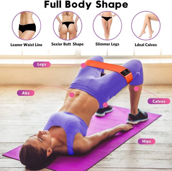 Exercise Workout Bands, Resistance Bands for Women, 3 Levels Booty Bands for Legs and Butt - Image 2