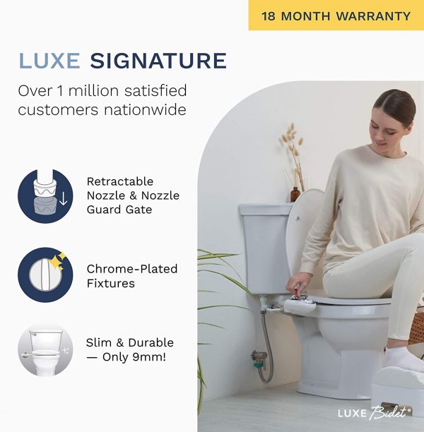 LUXE Bidet Neo 120 - Self Cleaning Nozzle - Fresh Water Non-Electric Mechanical Bidet Toilet Attachment - Image 8