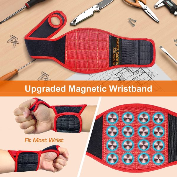 Magnetic Wristband Perfect Stocking Stuffers for Men Dad Gifts, Tool Belt Magnetic Wristband for Holding Screws, Cool Gadgets Christmas Fathers Valentines Day Gifts for Him Men Women Husband - Image 9