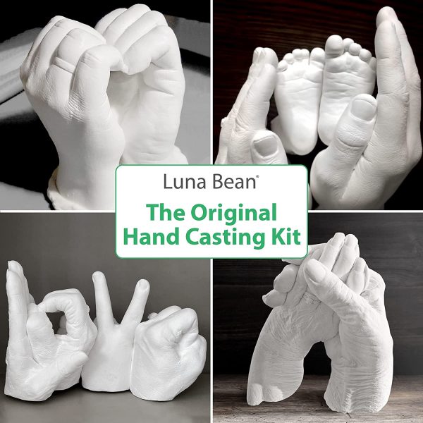 Luna Bean Keepsake Hands Casting Kit | DIY Plaster Statue Molding Kit | Hand Holding Craft for Couples, Adult & Child, Wedding, Friends, Anniversary - Image 2