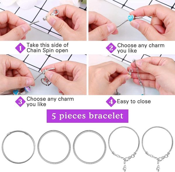 Bracelet Making Craft Kit for Girls,Jewelry Making Supplies Beads Charms Bracelets for DIY Craft Gifts Toys for Teen Girls Age 4 5 6 7 8 9 10 12 - Image 4