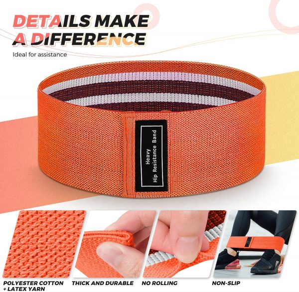 Exercise Workout Bands, Resistance Bands for Women, 3 Levels Booty Bands for Legs and Butt - Image 7