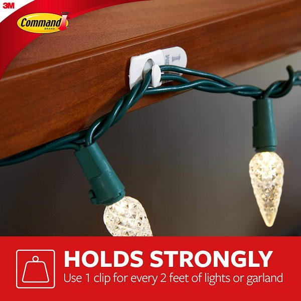 Command 17026 Decoration Clips for Christmas and Fairy Light - White, 20 Clips and 24 Strips - Image 8