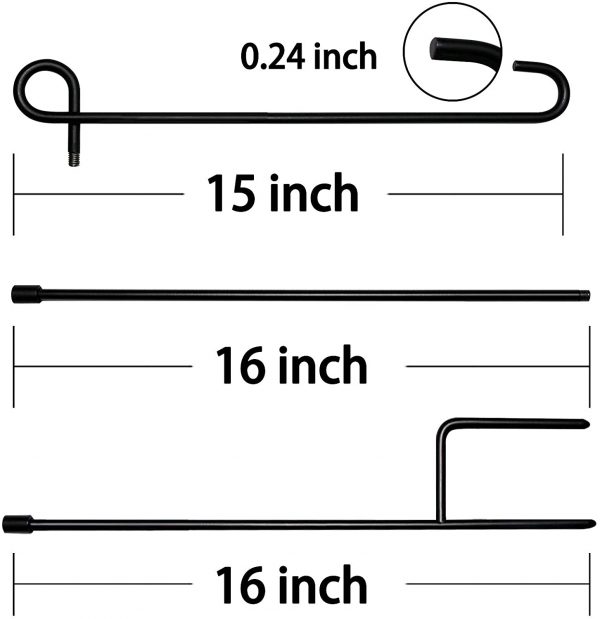 HOOSUN Garden Flag Stand, Premium Garden Flag Pole Holder Metal Powder-Coated Weather-Proof Paint with one Tiger Clip and two Spring Stoppers without flag - Image 7