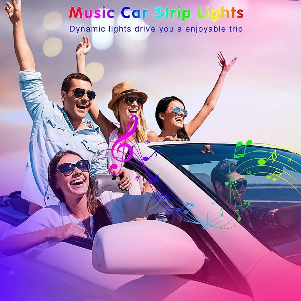 Interior Car Lights Keepsmile Car Accessories Car Led Lights APP Control with Remote Music Sync Color Change RGB Under Dash Car Lighting with Car Charger 12V 2A LED Lights for Car (RGB) - Image 6