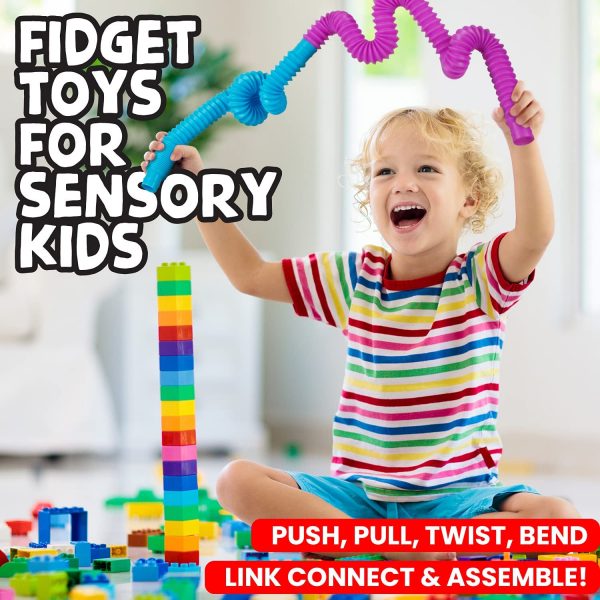 BunMo Pop Tubes Sensory Toys, Fine Motor Skills Stock Stuffers Toddler Toys, Fidget Toys for Sensory Toys and Stock Stuffers for Kids Learning Toys - Image 7