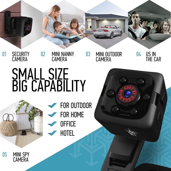 Mini Spy Camera 1080P Hidden Camera - Portable Small HD Nanny Cam with Night Vision and Motion Detection - Indoor Covert Security Camera for Home and Office - Hidden Spy Cam - Built-in Battery - Image 8