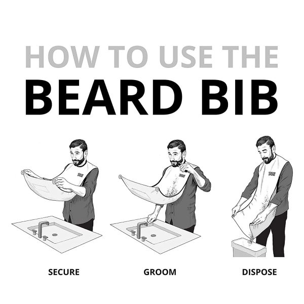 Beard King Beard Bib Apron for Men Deluxe Cape as Seen Shark Tank Men Hair Catcher for Shaving One Size Fits all - Image 7