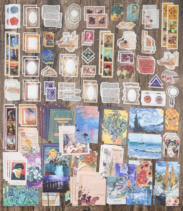 Knaid Vintage Scrapbook Supplies Pack (200 Pieces) for Art Journaling Bullet Junk Journal Planners DIY Paper Stickers Craft Kits Notebook Collage Album Aesthetic Cottagecore Picture Frames - Image 6