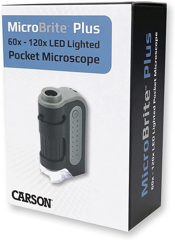 Carson MicroBrite Plus 60x-120x LED Lighted Zoom Pocket Microscope with Aspheric Lens System - Image 5